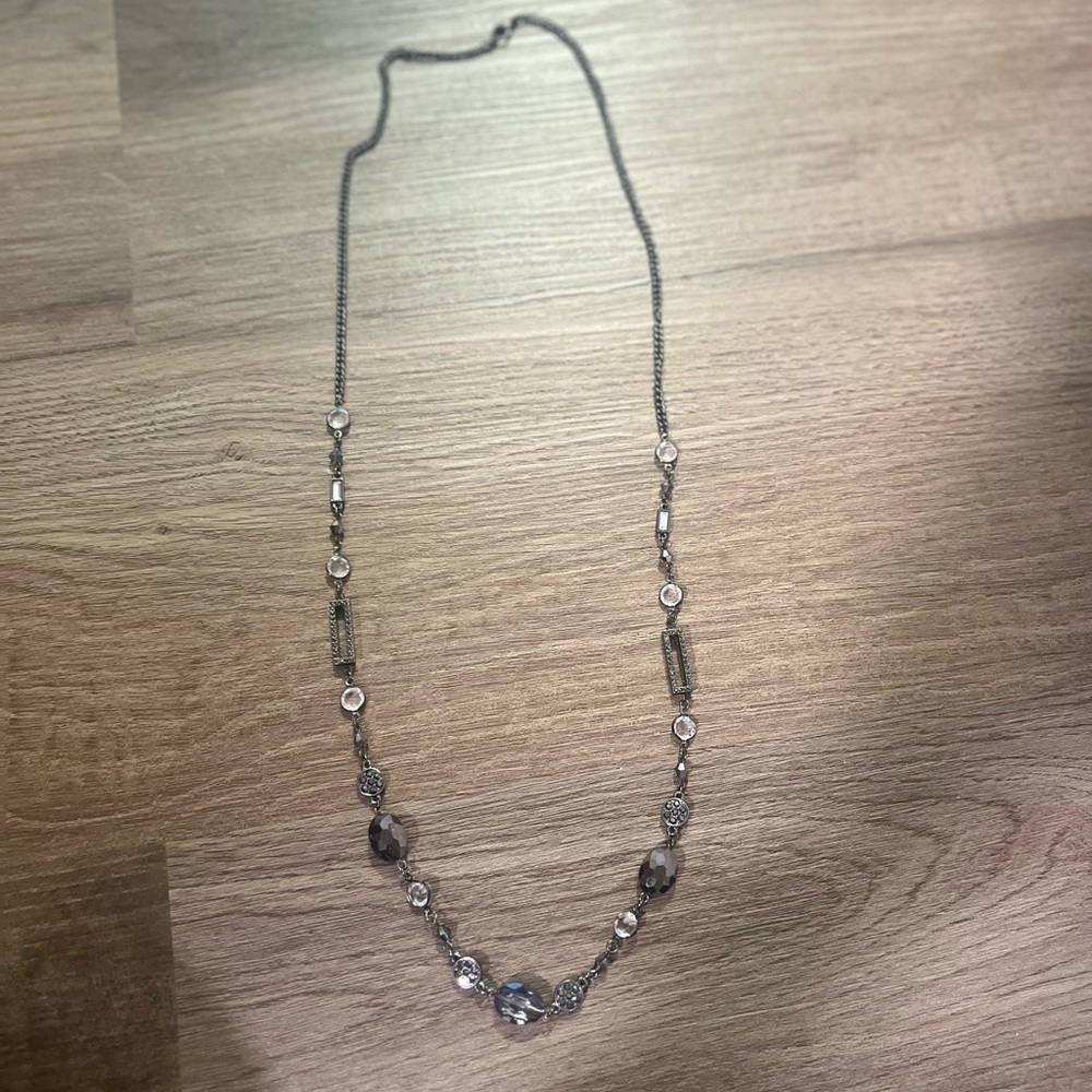 Elegant Silver and Black Necklace